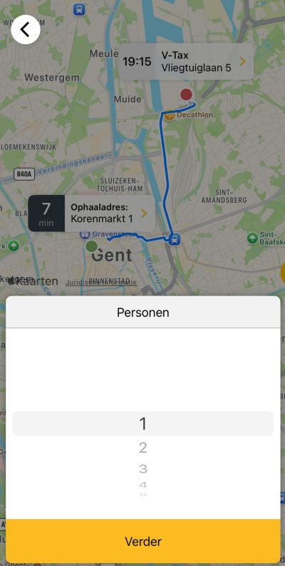 Rit boeken in de Taxi.eu app